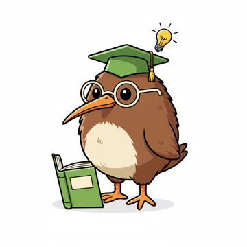 TutorKiwi mascot, a kiwi bird in a graduation cap